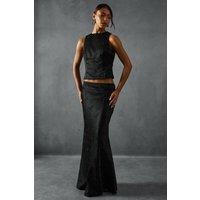 Diamante Hotfix Top And Maxi Skirt Co-Ord