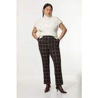 Plus Size Check Straight Leg Tailored Trouser