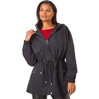 Roman Women's Shower Resistant Rain Jacket in Black | Size: 18