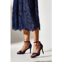 Coast Women's Talia Satin Platform High Heel Sandals in Navy | Size: 8