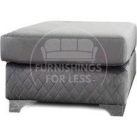 Furnishings For Less UK Victoria Plush Velvet Foam Filled Footstool Sofa Accessory in Grey
