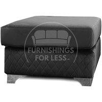 Furnishings For Less UK Victoria Plush Velvet Foam Filled Footstool Sofa Accessory in Black