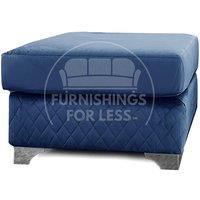Furnishings For Less UK Victoria Plush Velvet Foam Filled Footstool Sofa Accessory in Blue