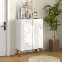 HOMCOM Narrow Shoe Cabinet, Slim Shoe Storage Cabinet with Soft-Close Hinges & Adjustable Shelves for 15-20 Pairs of Shoes in White