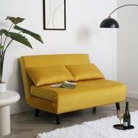 Home Garden Direct Aurora - Small Double Sofa Bed in Velvet - 2 Seater - Yellow