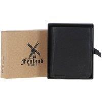 Fenland England Men's 4 Card, ID & Coins Billfold Wallet in Black
