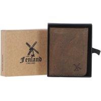 Fenland England Men's Leather Classic 6 Card Billfold Wallet in Brown