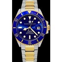 Henry Jay Men's Automatic Self Winding Mechanical Limited Edition 23K Gold Plated Two Tone Stainless Steel Specialty Aquamaster Professional Dive