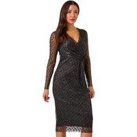 Dobby Plisse Wrap Dress
