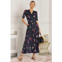 Jolie Moi Women's Airis Printed Maxi Dress in Navy | Size: 8