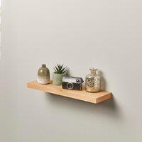 Off the Grain Solid Oak Floating Shelf - Wooden Single Wall-Mounted Shelf - 15cm Depth in Light Oak | Size: 150 cm x 15 cm