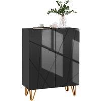 HOMCOM Narrow Shoe Cabinet, Slim Shoe Storage Cabinet with Soft-Close Hinges & Adjustable Shelves for 15-20 Pairs of Shoes in Black