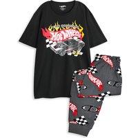 Hot Wheels Men's Short Sleeve Long Leg Pyjama Set | Black | Official | Size: Medium