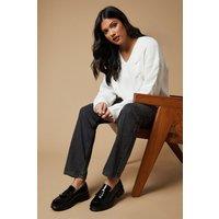 Oasis Women's Brooke Real Leather Tassel Detail Chunky Loafers in True Black | Size: 6