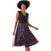 Twist Front Butterfly Print Stretch Dress
