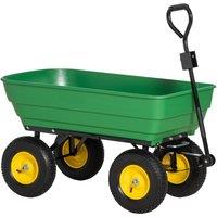 OUTSUNNY New Garden Heavy Duty Utility 4 Wheel Trolley Cart Dump Wheelbarrow Tipper Truck in Green