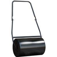 DURHAND Garden Lawn Roller 38L Steel Push Grass Mower Water Sand Filled in Black