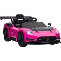 AIYAPLAY Maserati GT2 Licensed 12V Electric Ride on Car w/ Suspension Wheels in Pink