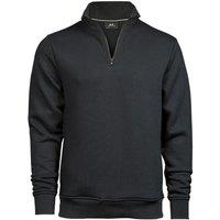 TEE JAYS Men's Half Zip Sweatshirt in Dark Grey | Size: Large
