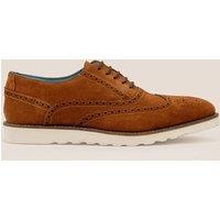 Oswin Hyde Men's Tyler Suede Oxford Brogue in Tan | Size: 8