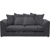 Casper Chenille 3 Seater Sofa Scatter Back Curved Arm
