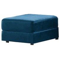 Furnishings For Less UK Fernando Plush Velvet Foam Filled Footstool Sofa Accessory in Blue