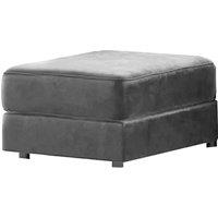 Furnishings For Less UK Fernando Plush Velvet Foam Filled Footstool Sofa Accessory in Grey