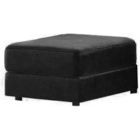 Furnishings For Less UK Fernando Plush Velvet Foam Filled Footstool Sofa Accessory in Black