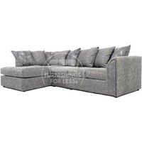 Byron Dundee Chenille Fabric 5 Seater L Shaped Corner Sofa Grey or Light Grey Left Hand Facing
