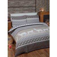Rapport Home Fairisle Cotton Bed Cover Sheet Set with Pillowcase in Natural | Size: Double