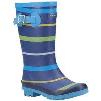 Cotswold Boy's Stripe Wellington Boot in Blue | Size: Infant 11