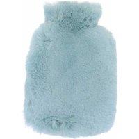 Fenland England Real Sheepskin Hot Water Bottle Cover with 1L Bottle in Duck Egg Blue