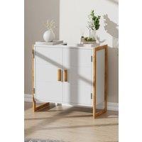 Single-door Bathroom Storage Cabinet with Bamboo Base