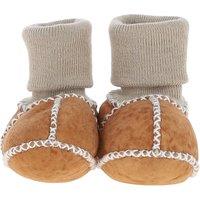 Fenland England 'Cutie' Real Sheepskin Unisex Baby Booties in Light Tan