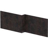 Balterley L Shape Square Front Bath Panel Textured Matt Metallic Slate 1700mm in Grey