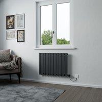 Agadon Lola Electric Designer Panel Radiator in Dark Grey | Size: 1600mm x 372mm