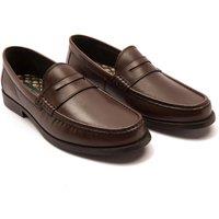 Thomas Crick Men's 'Lakeland' Slip-on Formal Leather Loafer Shoes in Brown | Size: 11