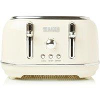 Haden Highclere Cream 4 Slice Toaster - Electric Stainless Steel Toaster With Reheat & Defrost Functions