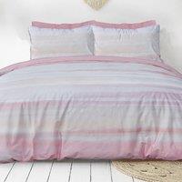Smart Living Luxury Hotel Quality Reversible Ribbed Velvet Duvet Cover with Pillowcases in Pink | Size: Single