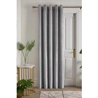Laurence Llewelyn-Bowen 'Montrose' Velvet Blackout Eyelet Single Panel Door Curtain in Silver | Size: 168 cm width x 214 cm drop