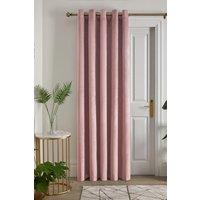 Laurence Llewelyn-Bowen 'Montrose' Velvet Blackout Eyelet Single Panel Door Curtain in Light Pink | Size: 168 cm width x 214 cm drop