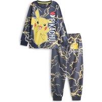 Pokemon Boy's Long Sleeve Long Leg Pyjama Set | Black | Official Merch | Size: 4-5 Years