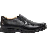 Roamers Men's Leather XXX Extra Wide Twin Gusset Casual Shoe in Black | Size: 9