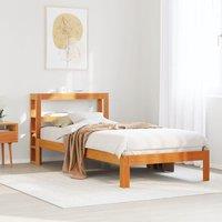 Bed Frame without Mattress Wax Brown 75x190 cm Small Single Solid Wood Pine