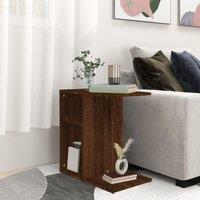 Berkfield Home Side Table Brown Oak 50x30x50 cm Engineered Wood | Size: 50 x 30 x 50 cm