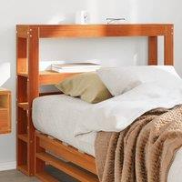 Headboard with Shelves Wax Brown 100 cm Solid Wood Pine