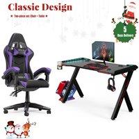 RGB Gaming Desk and Gaming Chair for Gamer Workstation