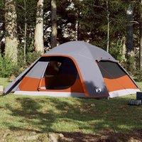 Berkfield Home Family Tent Dome 6-Person Grey Waterproof