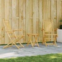 Berkfield Home 3 Piece Bistro Set Bamboo in Brown