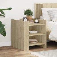 Berkfield Home Bedside Cabinet Sonoma Oak 45x50x50 cm Engineered Wood in Brown | Size: 45 x 50 x 50 cm